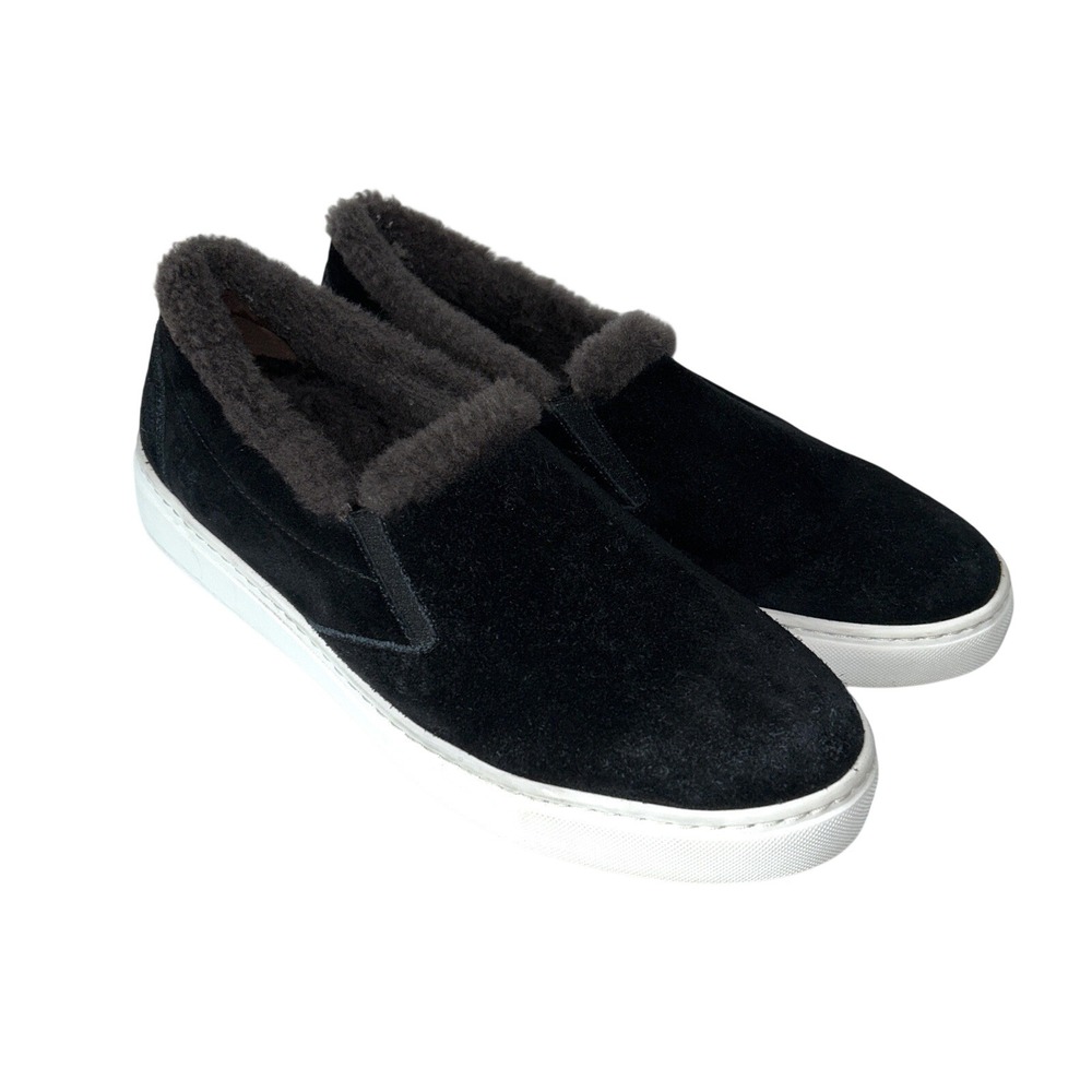 M. Gemi Cerchio Black‎ Suede Sherling Lined Slip On Shoe Women's sz 40